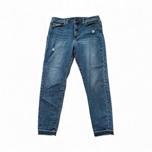 Banana Republic High Rise Skinny Distressed Blue Denim Jeans Women's Size 31/12